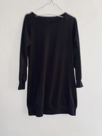 Pull fin tunique noir