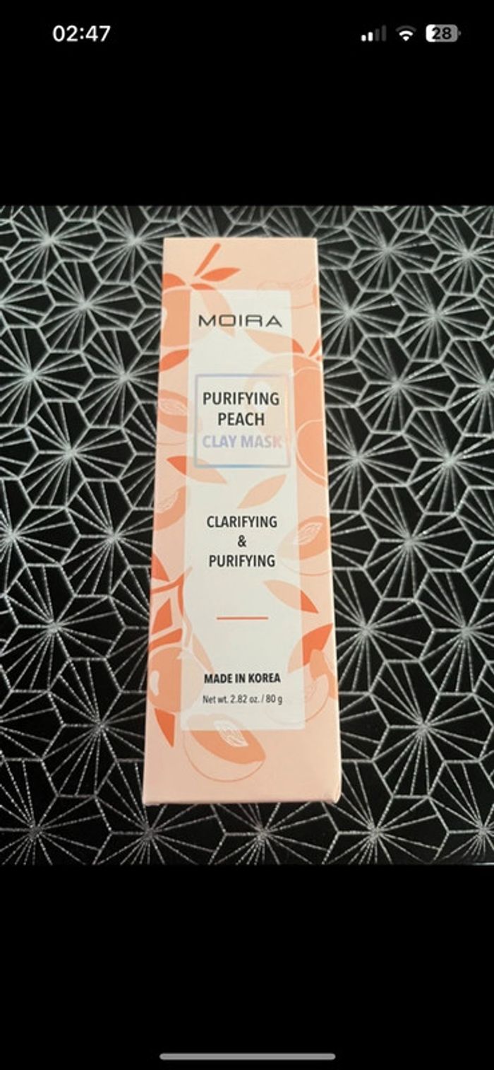 Masque visage à l’argile de pêche Moira neuf