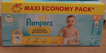 1 Carton  neuf couches Pampers premium Taille 3 - Maxi-Ecopack 