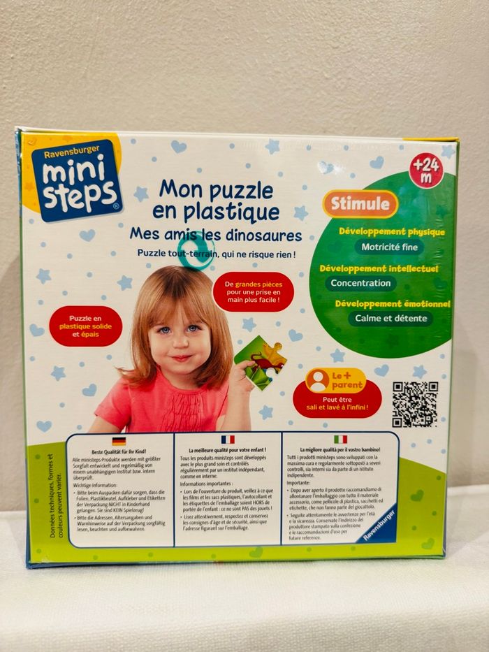 Mini steps waterproof Mon puzzle en plastique Mes amis les dinosaures + 24 mois - photo numéro 3