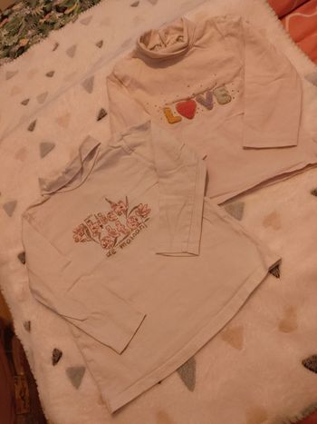 2 t-shirt longue manche colle roulé