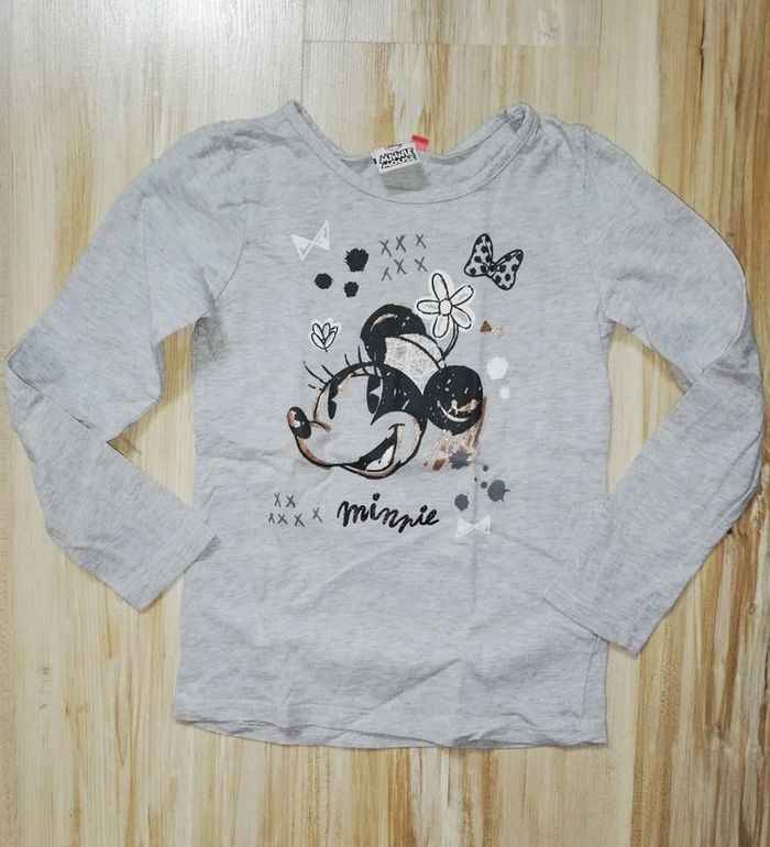 T Shirt Minnie ( Disney ) gris manches longues ( 4 / 5 ans ) #Fille4ans