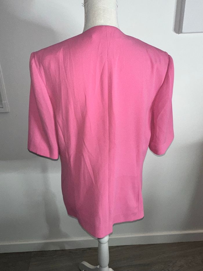Blazer chemise broderies rose Vintage T42/44 XL/XXL - photo numéro 2