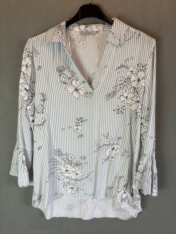 🌸 Chemise fluide rayée à fleurs 🌸