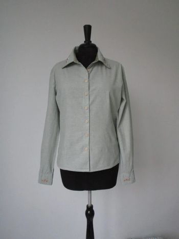 Chemise verte vintage chiens 38/40 TBE