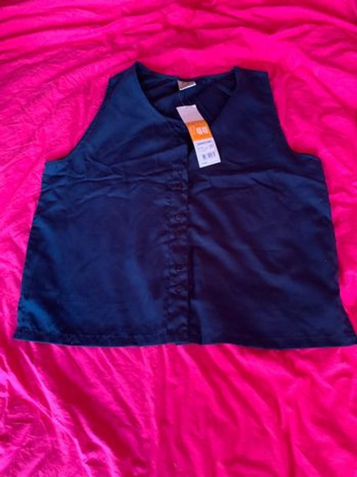 débardeur neuf marine polyester viscose 46/48