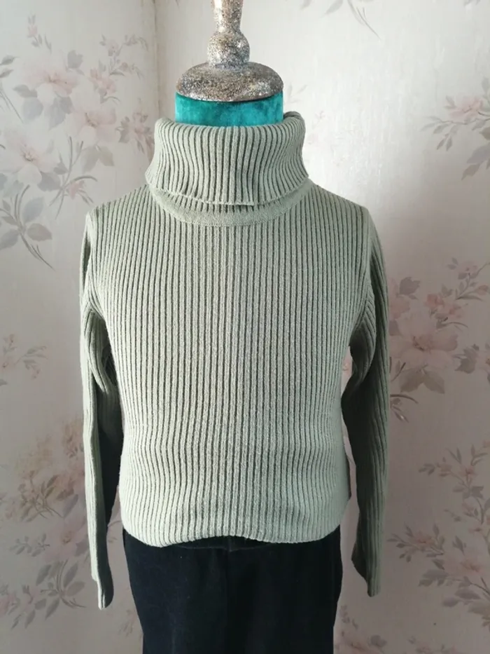 Sous pull col roulé kaki côtelé / nky / (6ans) - photo numéro 3