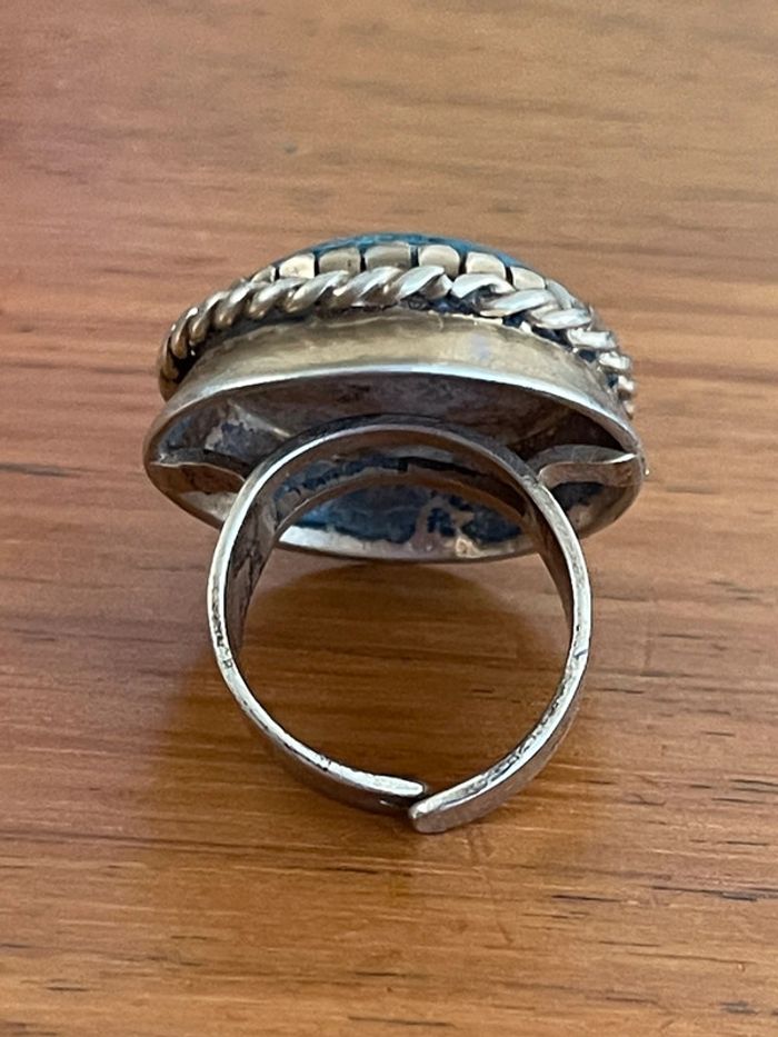 Grosse bague cabochon en argent étranger TDD 52 - photo numéro 2