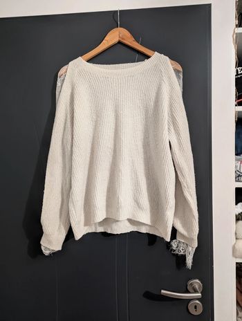 Pull blanc Peace n' love