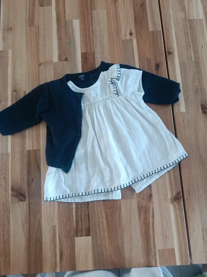 Endlebel robe et gilet bleu marine - photo numéro 2