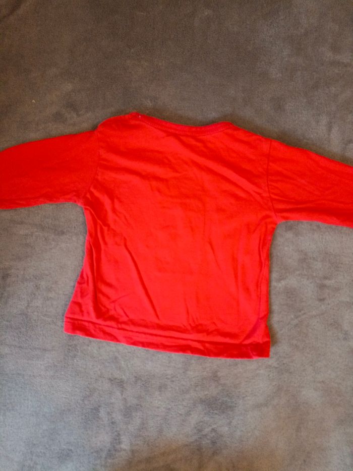 Tee-shirt rouge manches longues - motif robot - photo numéro 5