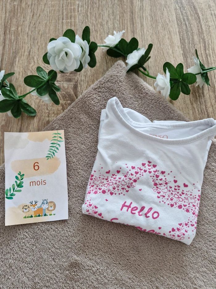 T-shirt bébé fille 6 mois - photo numéro 3