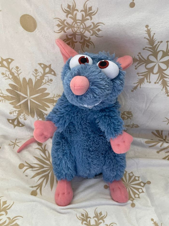 Peluche Rémy Ratatouille Disneyland Paris Disney rat gris bleu