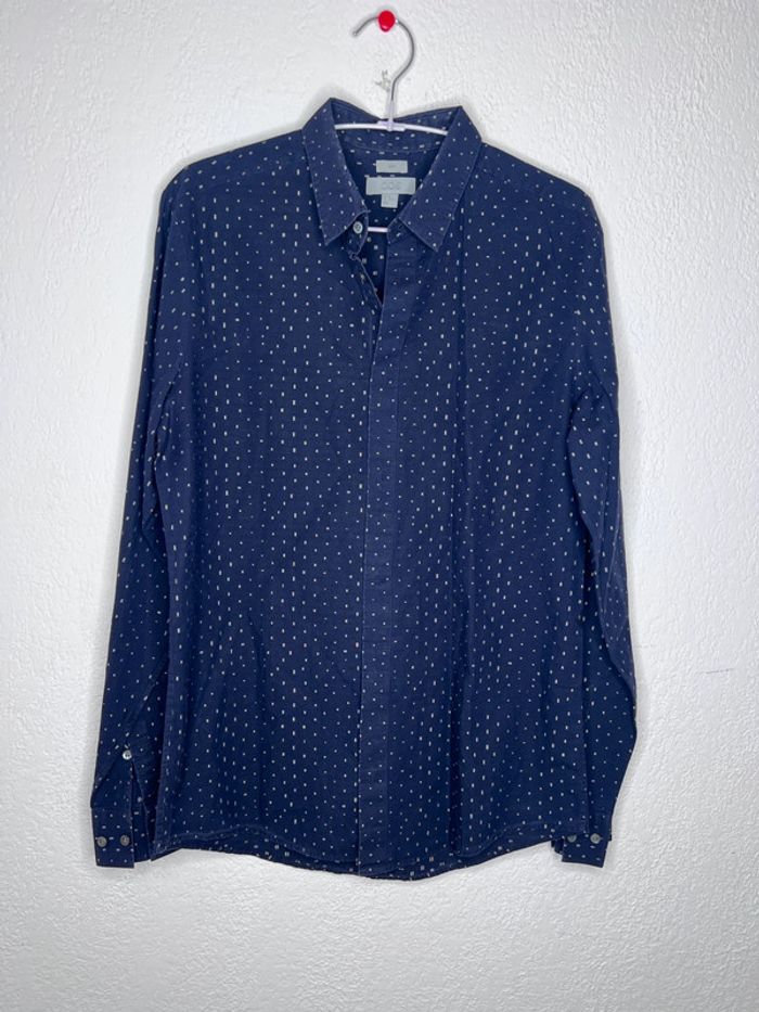 Chemise COS bleu à motif coupe Slim taille 38 - très bon état - photo numéro 4