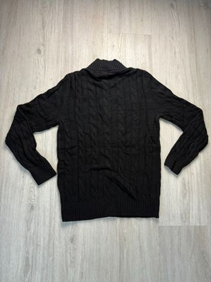 Torsadé Half zip demi zip Ralph Lauren col rond | Taille M hommes | Noir avec logo rouge - photo numéro 3