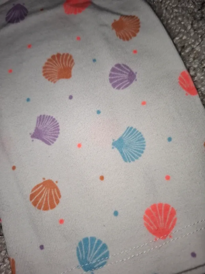 Leggings 3/4 blanc motifs coquillages 8 ans - photo numéro 2