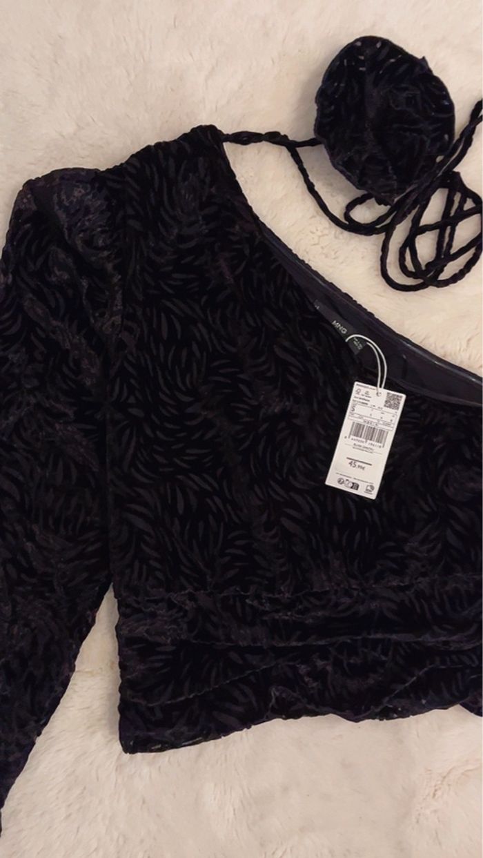 Blouse velours asymétrique - photo numéro 2