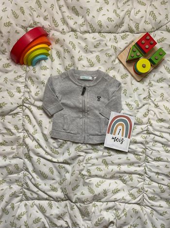 gilet léger gris zippé 1 mois obaibi