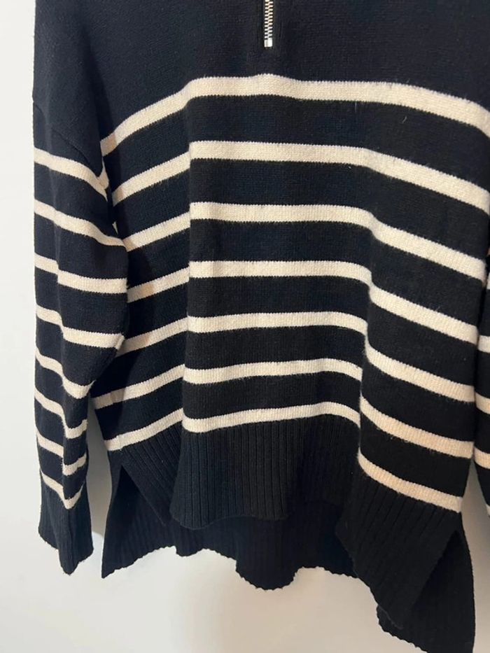 Pull half-zip Zara marinière - photo numéro 6