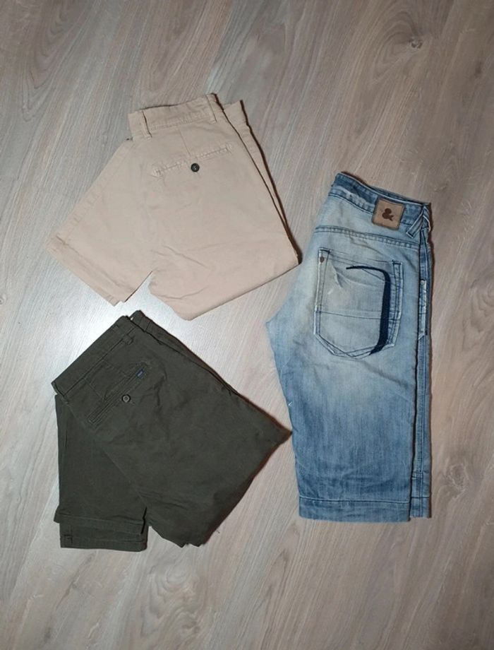 T.40 💥 Lot 2 pantalons+1 short en jeans > Celio-Bonobo & Bragg