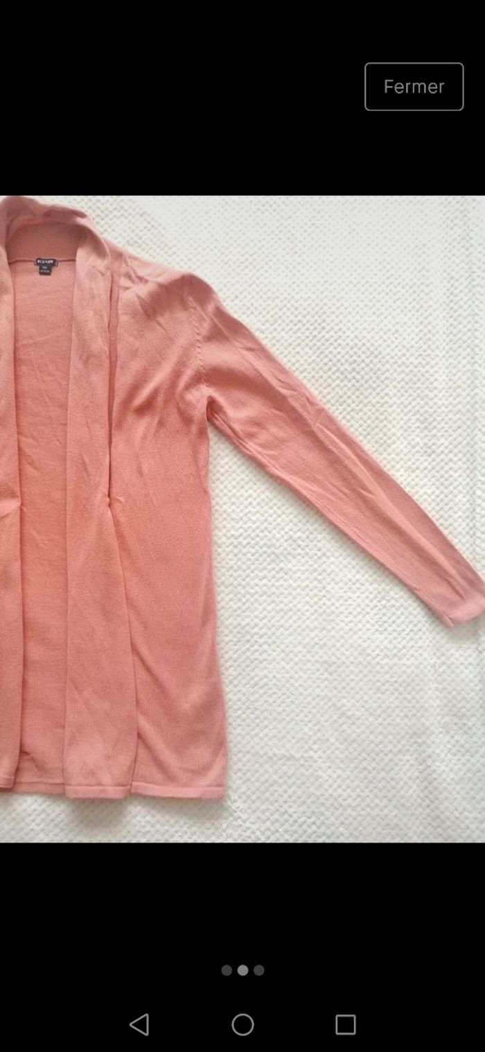 Gilet long vieux rose - photo numéro 2