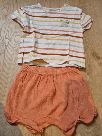 Ensemble t shirt et short 24 mois