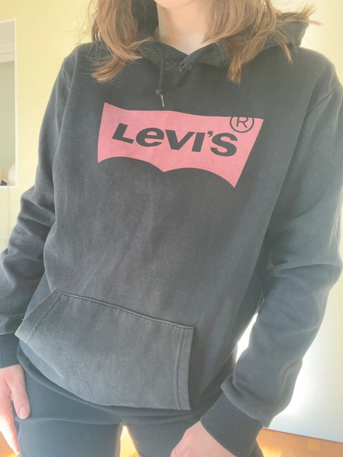 Sweat à capuche Hoodie pull levis noir - photo numéro 4