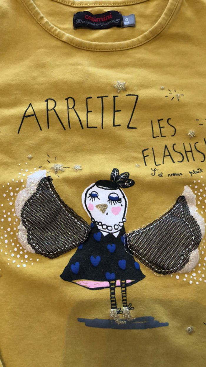 Tee-shirts catimini jaune 4 ans - photo numéro 2