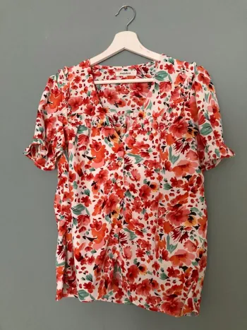 Blouse à Fleurs et Volants Neuve M