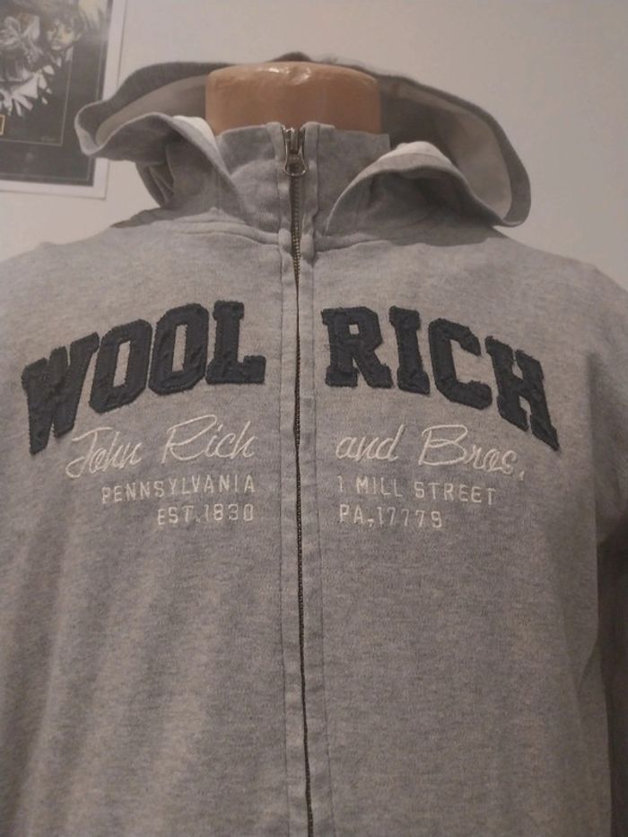 Veste zip full zip woolrich grise en très bon état 14 ans - photo numéro 2