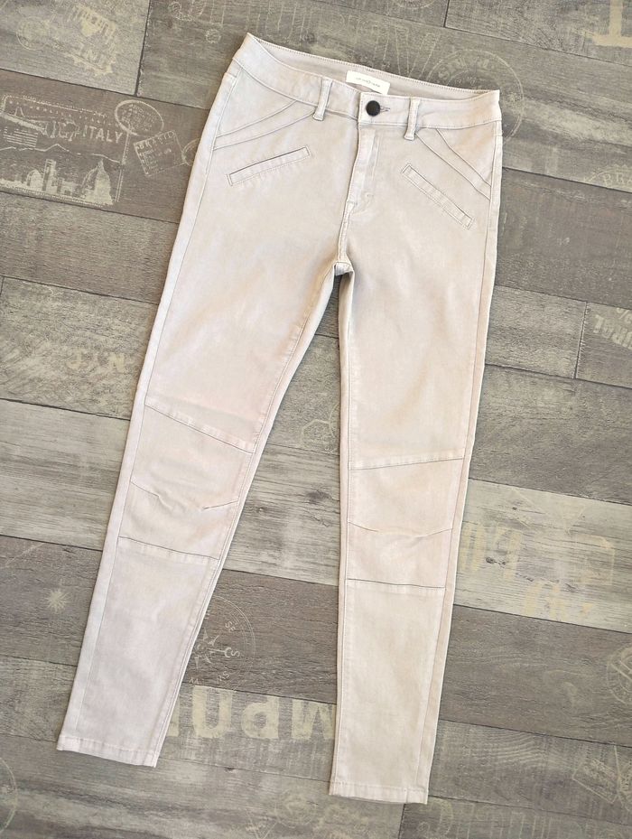 Pantalon skinny beige crème - Cache Cache • Fausses poches sur l'avant • 2 poches à l'arrière • Mati - photo numéro 6