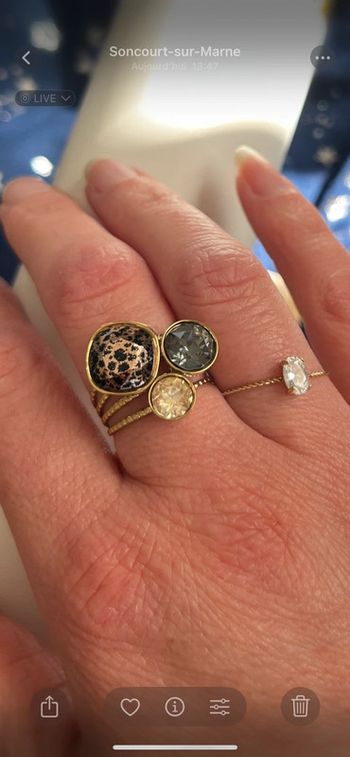 Bague tendance avec cristaux Swarovski