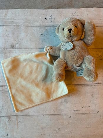 Baby'Nat Doudou mouchoir ours marron clair