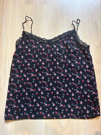 Débardeur noir fleurie H&M