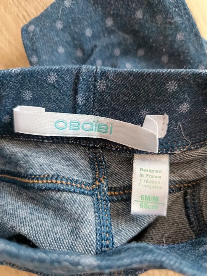 Ensemble haut rose DPAM et pantalon bleu Obaibi bébé fille 6 mois - photo numéro 8