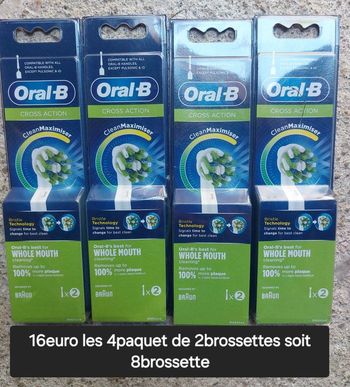 Brossette oral b 16euro les 4paquet de 2brossette soit 8brossette