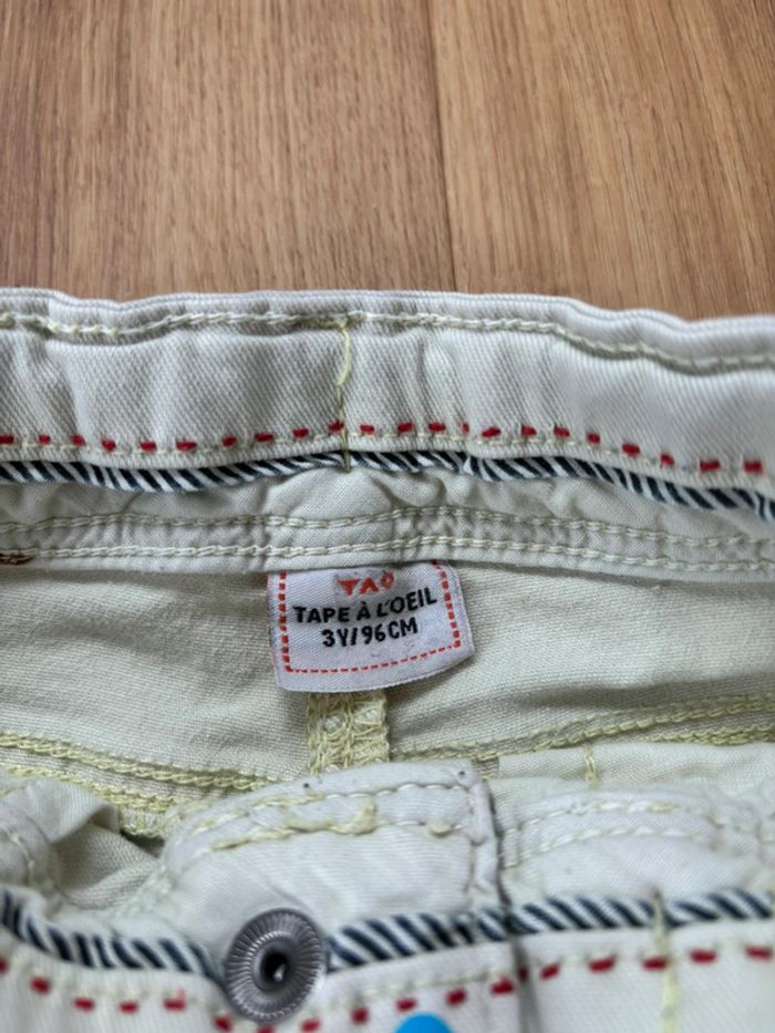 Short blanc/jaune fluo Tape-à-l’Oeil 3 ans - photo numéro 3