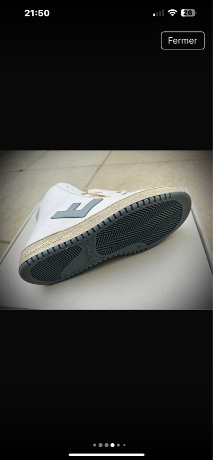 Baskets montantes Flamingos cuir blanches - photo numéro 2