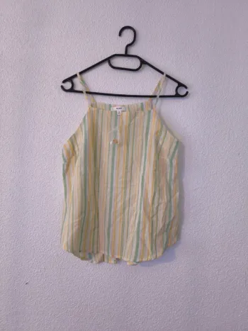 Débardeur rayé pastel MINE – Taille S – 100% coton – Neuf avec étiquette
