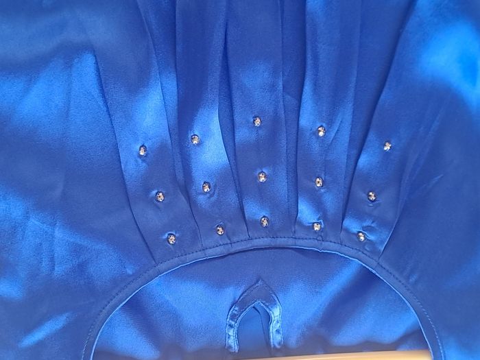 Blouse satiné bleu Kiabi Taille 38 - photo numéro 5