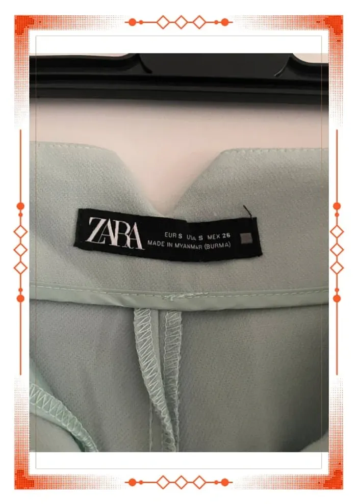 Pantalon vert d’eau Zara 36 S - photo numéro 4