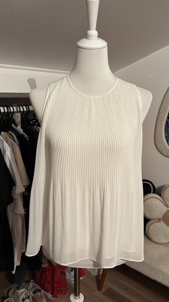 Débardeur fluide blanc dentelle Zara T38