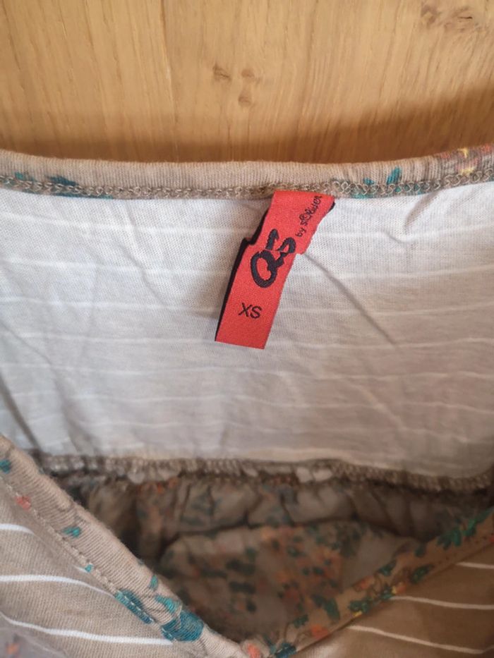 Débardeur QS by S.oliver en brun ligné blanc fleuri Xs - photo numéro 7