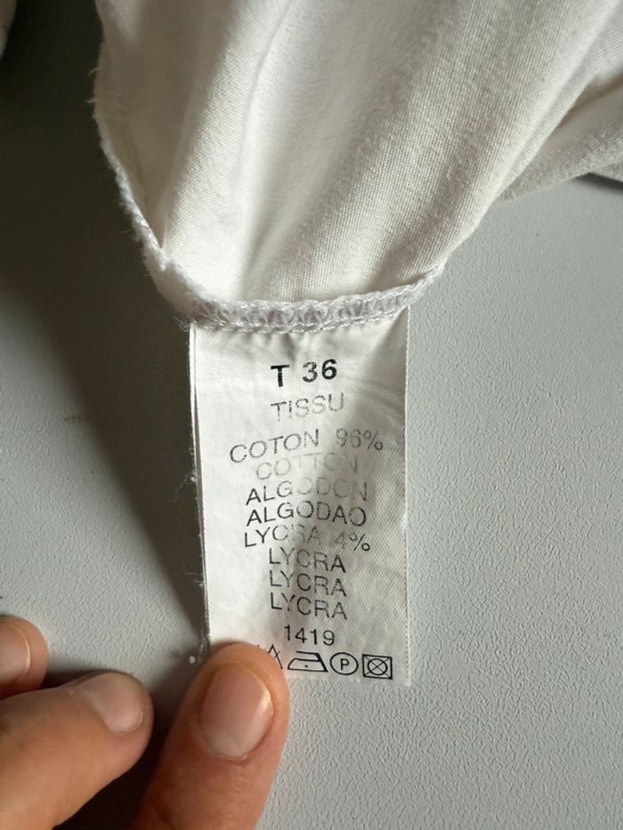 Blouse blanche caroll taille 36 en bon état - photo numéro 7