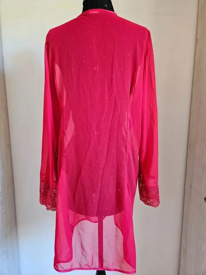 Déshabillé rouge sexy en voile transparent RougeGorge - Taille XL (42) - photo numéro 2