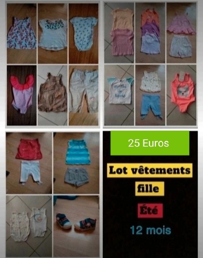 Lot vêtements fille taille 12 mois