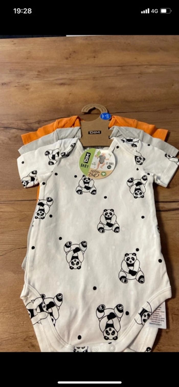 Lot 3 bodies manches courtes DIM