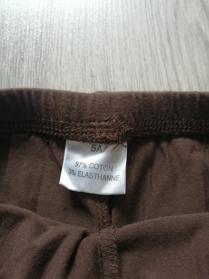 Legging marron élastique à la taille / sans marque / (5ans) - photo numéro 2