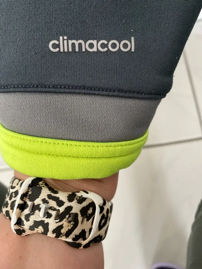 Veste d’entraînement adidas Real Madrid S – Gris & Jaune Fluo, 1/4 Zip, Climacool - photo numéro 6