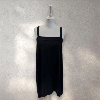 Robe tunique noire à bretelles taille unique